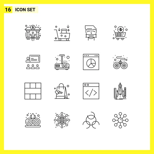 Creative Icons Modern Signs Symbols Shopping Cart Emarketing Business Shut — Stock Vector