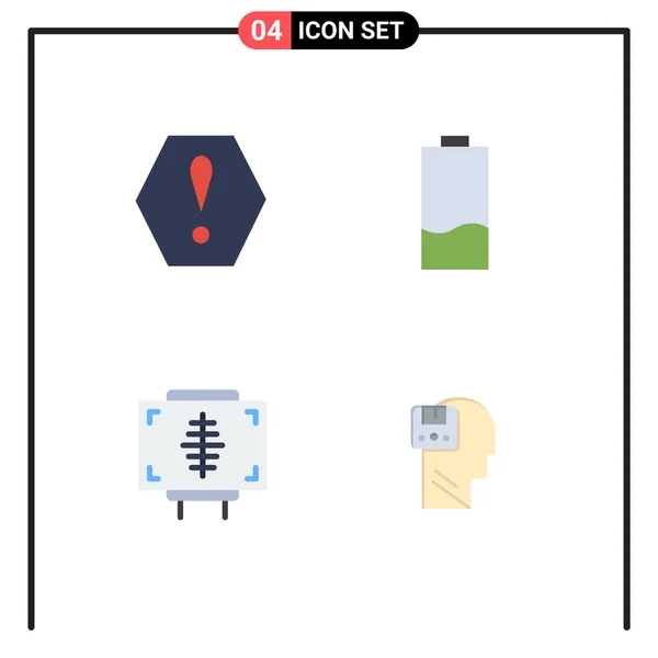 Grupo Indicadores Contraste Símbolos Para Errores Aptitud Batería Energía Salud — Archivo Imágenes Vectoriales