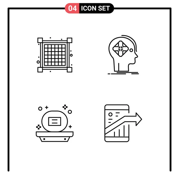 Universal Icon Symbols Group Modern Filledline Flat Colors Grid Bathroom — Stockový vektor