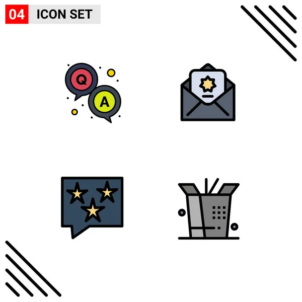 Set Modern Icons Symbols Signs Answer Chat Survey Islam Rate — Stock Vector