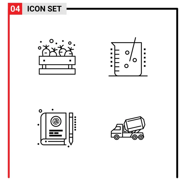 Universal Icon Symbols Group Modern Filledline Flat Colors Grocery Book — Stockový vektor