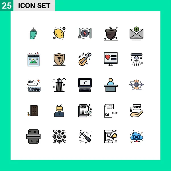 Interface Usuário Filled Line Flat Color Pack Modern Signs Symbols — Vetor de Stock