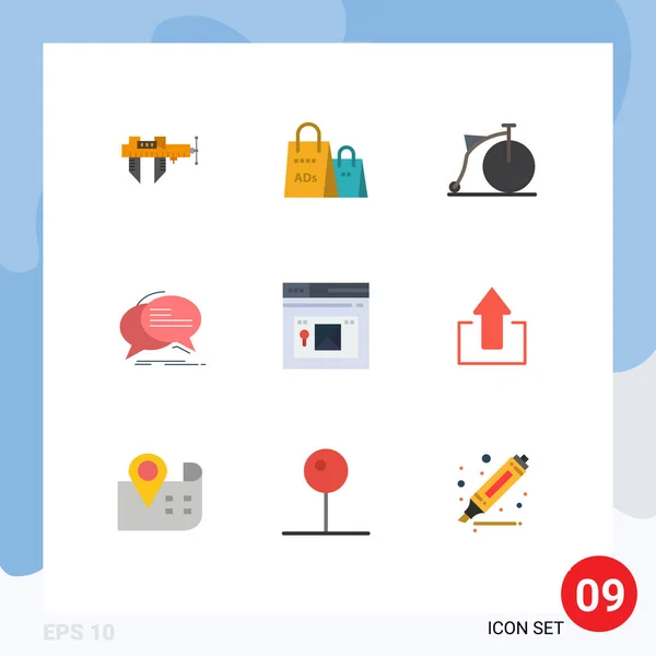 Creative Icons Modern Jelek Szimbólumok Beszéd Csevegés Vásárlási Hirdetés Buborék — Stock Vector