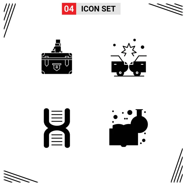 Interface Usuário Solid Glyph Pack Modern Signs Symbols Suitcase Damage — Vetor de Stock