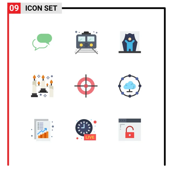 Stock Vector Icon Pack Líneas Símbolos Para Luces Velas Transporte — Archivo Imágenes Vectoriales