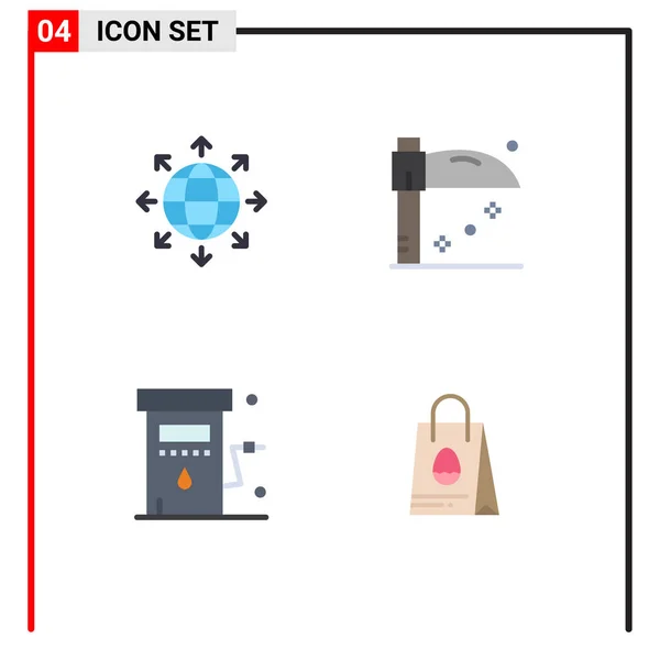 Groupe Icônes Plates Signes Symboles Pour Connexion Essence Monde Faux — Image vectorielle