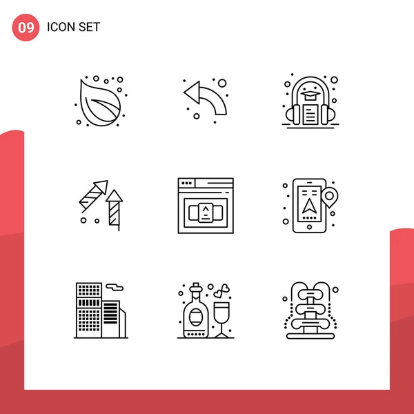 Universal Icon Symbols Group Modern Outlines Business Chinesisch China Learning — Stockvektor