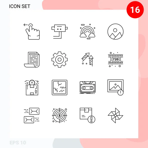 Απόθεμα Vector Icon Pack Των Γραμμών Σημάδια Και Σύμβολα Για — Διανυσματικό Αρχείο