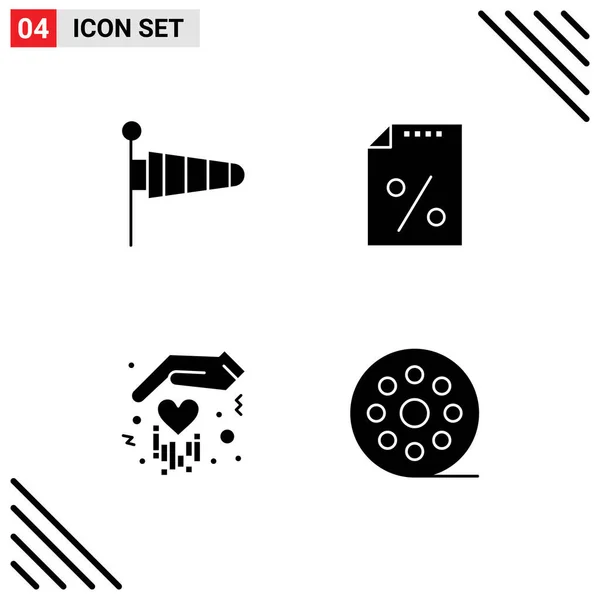 Universal Icon Symbols Group Modern Solid Glyphs Nature Hand Wind - Stok Vektor