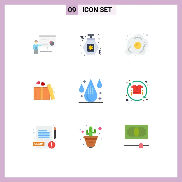 Universal Icon Symbols Group Modern Flat Colors Coding Heart Diet — Stock Vector