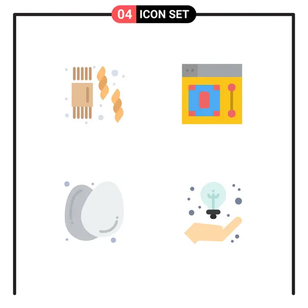 Editable Vector Line Pack Simple Flat Icons Supermarket Food Web — Archivo Imágenes Vectoriales