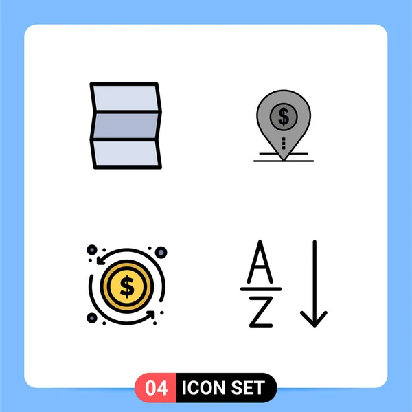 Set Modern Icons Symbols Signs Location Arrow Dollar Location Exchange — Stock Vector