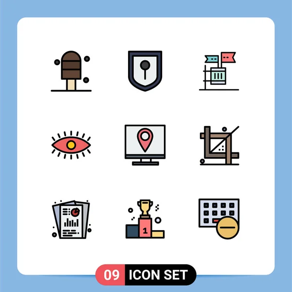 Set Modern Icons Símbolos Sinais Para Página Entre Contato Conosco — Vetor de Stock