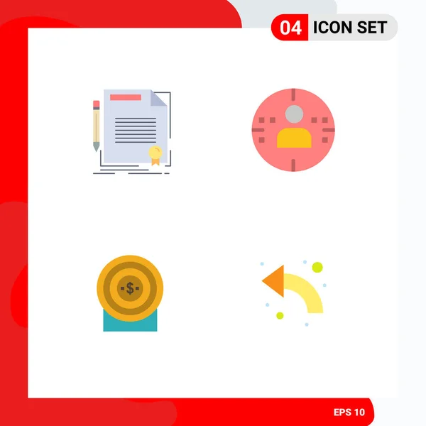 Interface Usuário Flat Icon Pack Modern Signs Symbols Agreement Money — Vetor de Stock