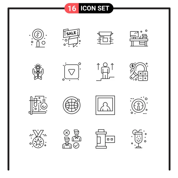 Pictogram Set Simple Outlines Book Table Sale Tag Release Modern — 스톡 벡터