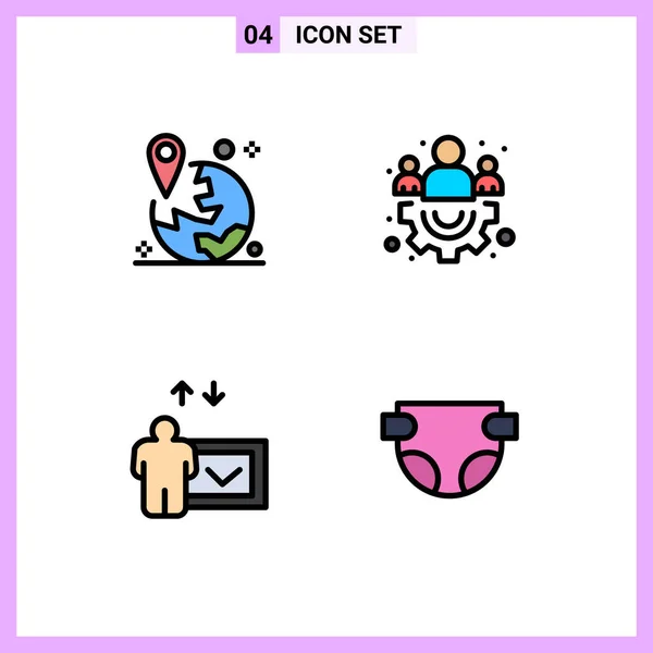 Universal Icon Symbols Group Modern Filledline Flat Colors Gps Presentation — Stockový vektor