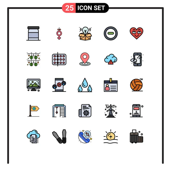 Stock Vector Icon Pack Líneas Signos Símbolos Para Cultura Favorito — Vector de stock