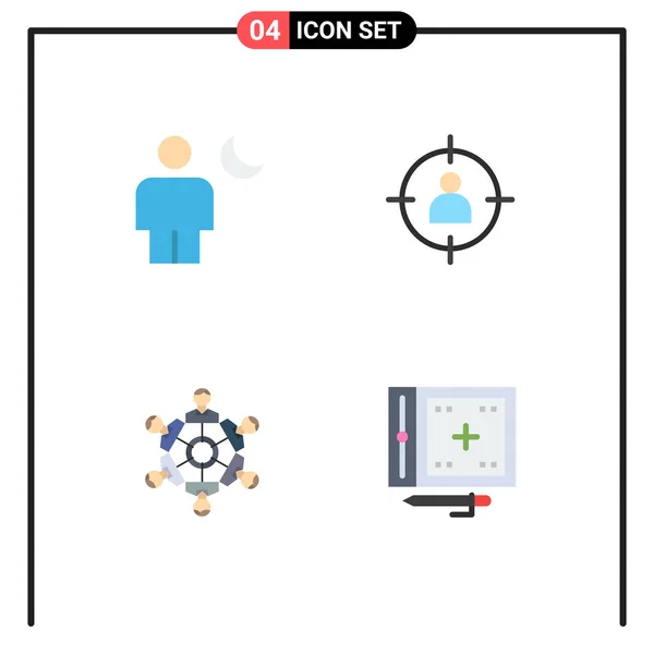 Pack Icônes Plates Modernes Signes Symboles Pour Les Médias Impression — Image vectorielle