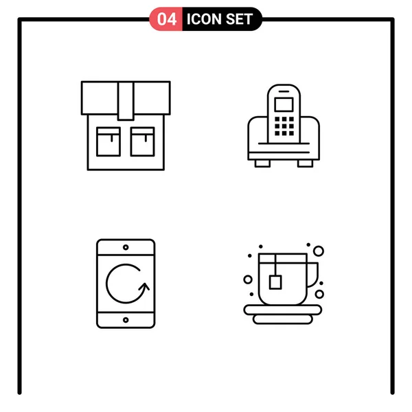 Stock Vector Icon Pack Line Segni Simboli Borsa Dispositivi Mobile — Vettoriale Stock