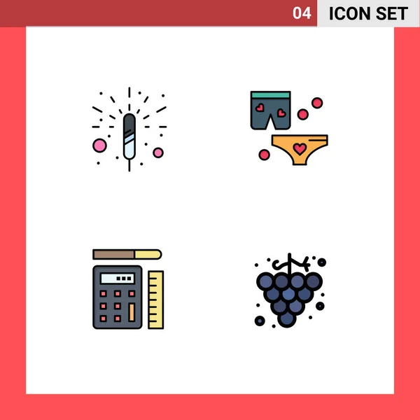 Universal Icon Simboli Gruppo Moderni Filledline Flat Colors Firecracker Scale — Vettoriale Stock