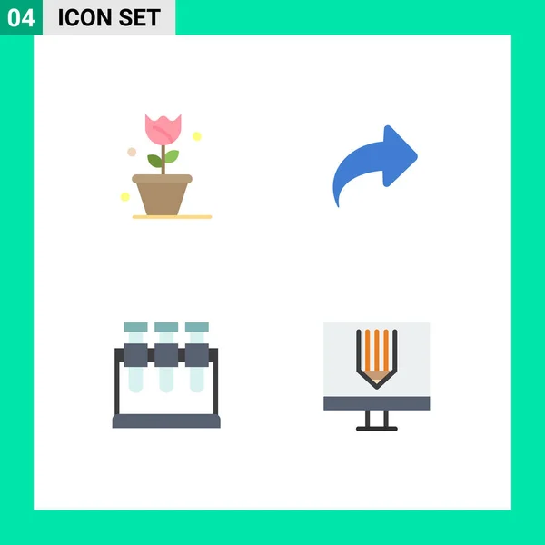 Thematic Vector Flat Icons Editable Sysymbols Flower Lab Spring Right — Vector de stock