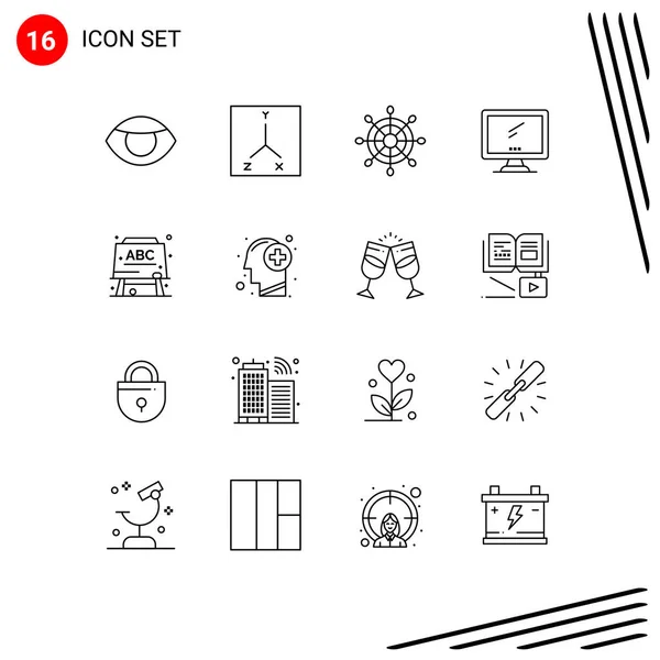 Creative Icons Modern Signs Sysymbols Formula Board Marine Device Editable — Vector de stock