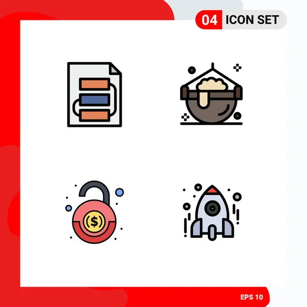 Creative Icons Modern Signs Sysymbols Document Bank Strategy Halloween Robbery — Vector de stock