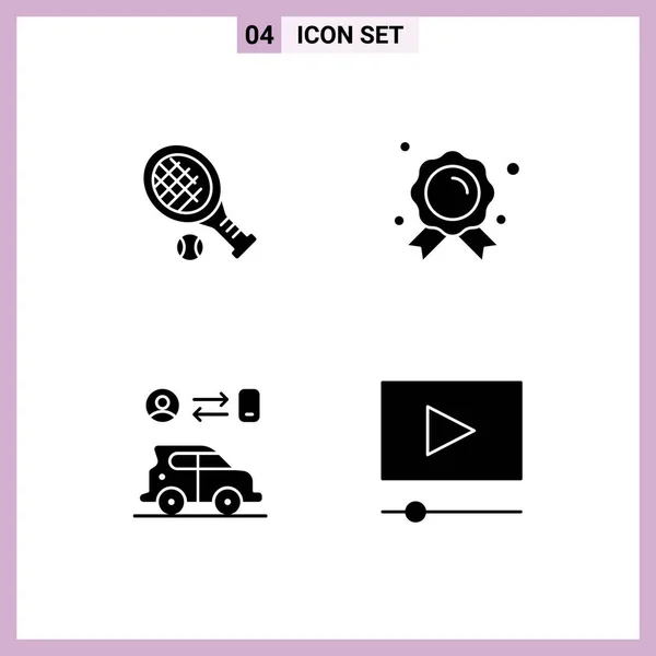 Stock Vector Icon Pack Mit Linienzeichen Und Symbolen Für Ball — Stockvektor