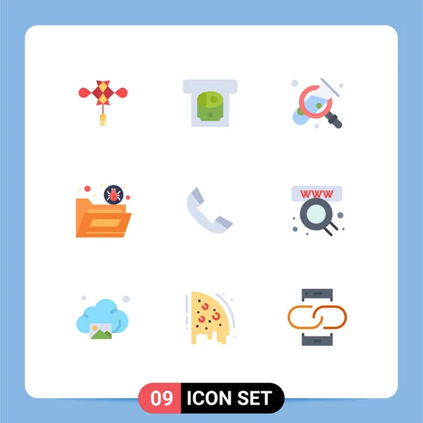 Creative Icons Modern Jelek Szimbólumok Telefon Vírus Kád Biztonság Fájl — Stock Vector