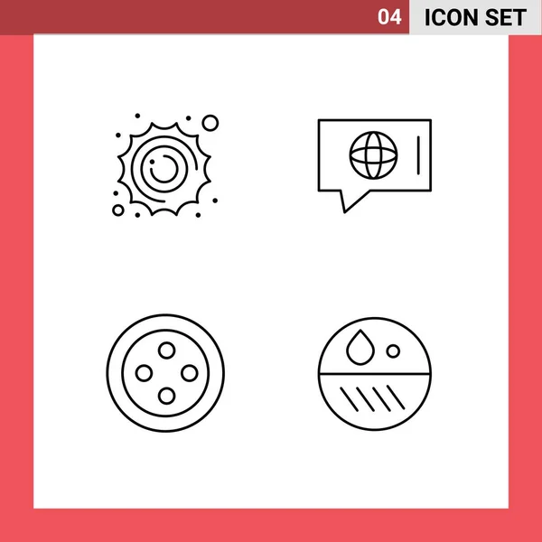 Line Pack Universal Symbols Sun Stud Space Technical Dermatology Editable — Stock Vector