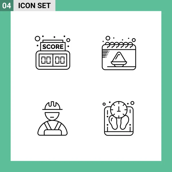 Stock Vector Icon Pack Mit Linienzeichen Und Symbolen Für Brett — Stockvektor