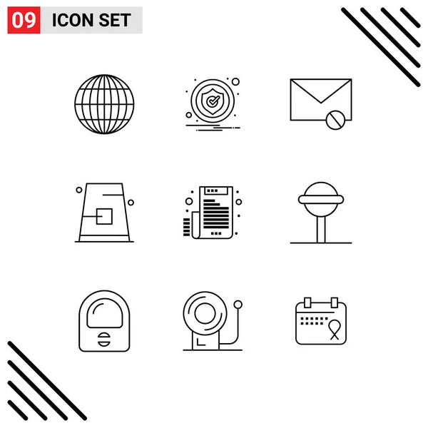 Universal Icon Symbols Group Modern Outlines Electronic Fall Mail Cap — Vetor de Stock