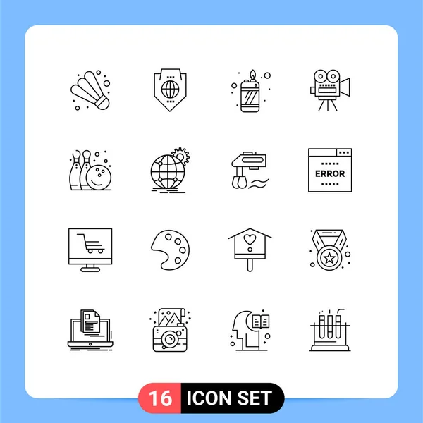 Icône Vectorielle Stock Paquet Signes Symboles Ligne Pour Jeu Pin — Image vectorielle