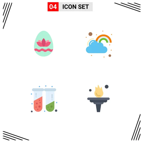 Modern Set Flat Icons Symbols Easter Egg Blood Holidays Joy — Stock Vector