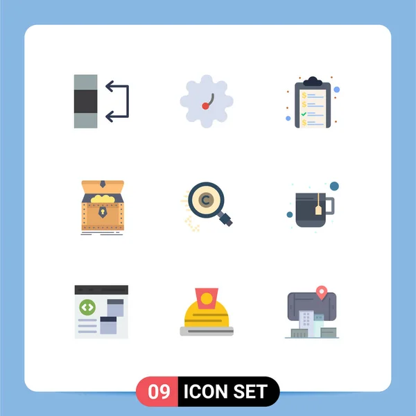 Creative Icons Modern Signs Sysymbols Owner Copyright Money Content Reward — Vector de stock