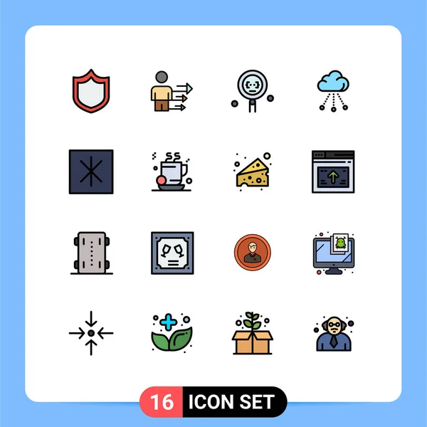 Set Modern Icons Symbols Signs Icebox Technology Develop Storage Cloud — Stock Vector