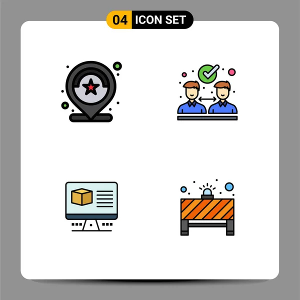 Universal Icon Symbols Group Modern Filledline Flat Colors Location Box — 스톡 벡터