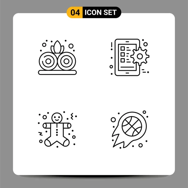 Universal Icon Symbols Group Modern Filledline Flat Colors Lotus Perník — Stockový vektor