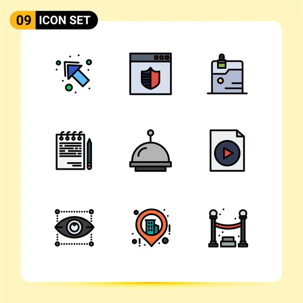 Set Modern Icons Sysymbols Signs Bell Plan Data List Competitive — Vector de stock