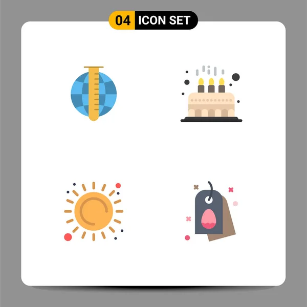 Pictogram Set Simple Flat Icons Market Analysis Kid Market Cake — 스톡 벡터