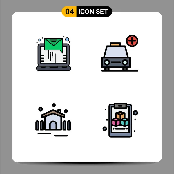 Stock Vector Icon Pack Líneas Símbolos Para Correo Electrónico Jardín — Vector de stock