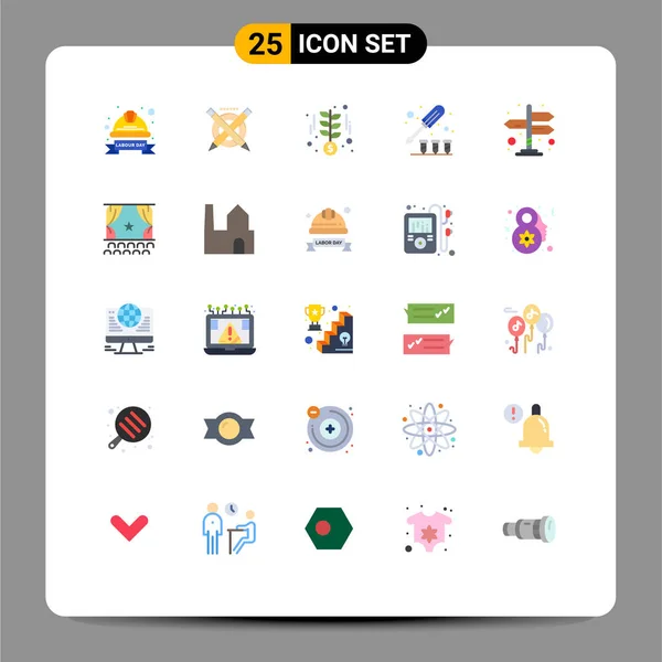 Conjunto Icones Modernos Símbolos Sinais Para Direções Ferramenta Linha Parafuso —  Vetores de Stock