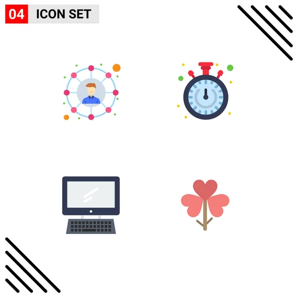 Editable Vector Line Pack Simple Flat Icons Connections Device Share — Stock Vector