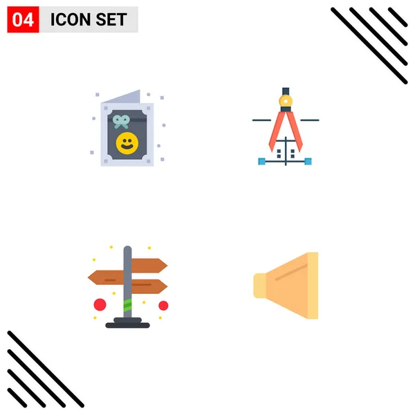 Mobile Interface Flat Icon Set Mit Piktogrammen Von Geburtstag Navigation — Stockvektor