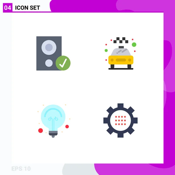 Pack Creative Flat Icons Computers Bulb Hardware Taxi Light Editable — Stock Vector
