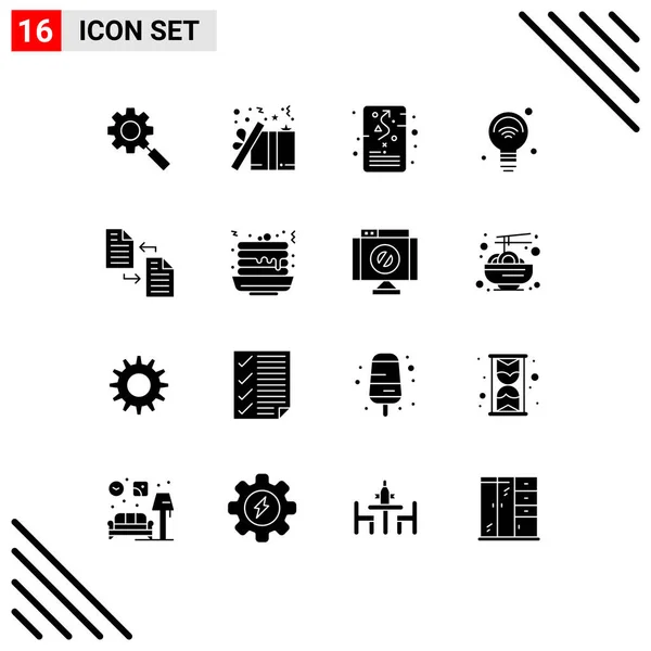 Icônes Créatives Signes Modernes Symboles Iot Internet Étoile Ampoule Planification — Image vectorielle
