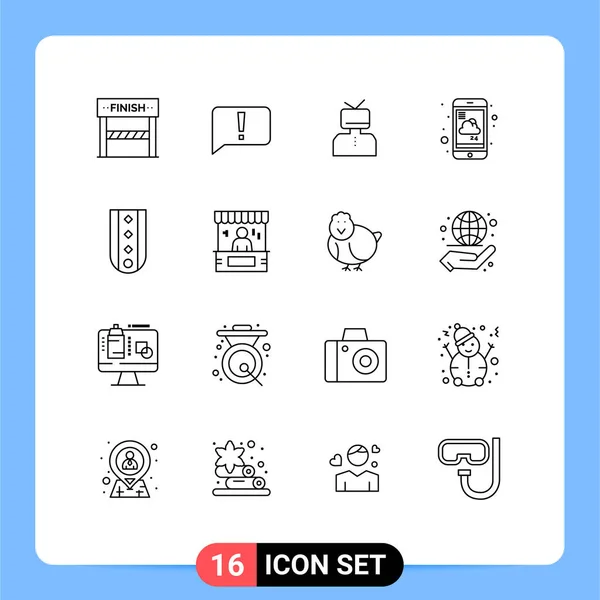 Creative Icons Modern Signs Weather Report Assertion Mobile Person Table — стоковый вектор