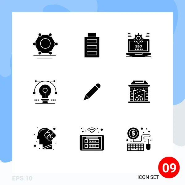 Stock Vector Icon Pack Van Line Signs Symbolen Voor Studie — Stockvector