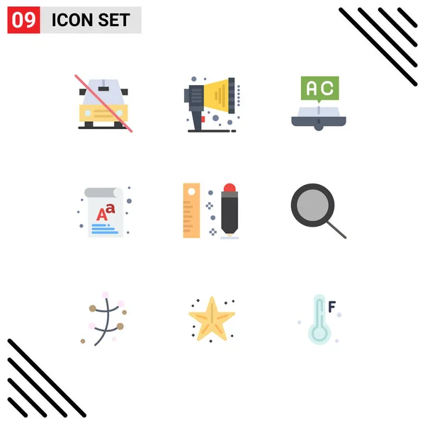 Set Modern Icons Sysymbols Signs Drawing Font Book Document Study — Archivo Imágenes Vectoriales
