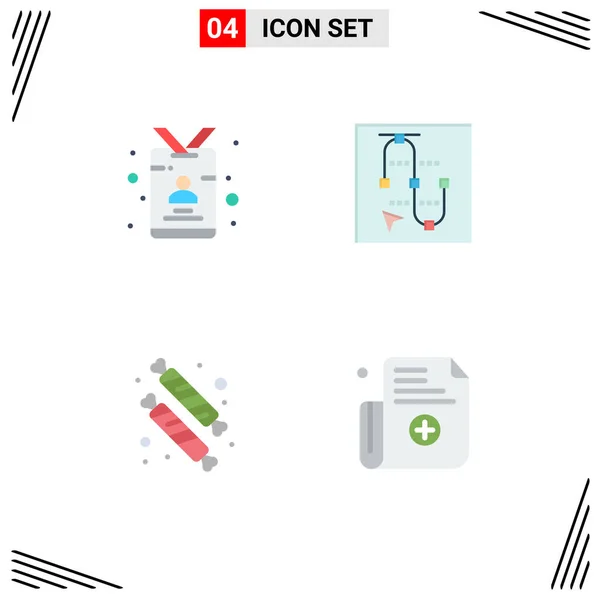 Set Von Vector Flat Icons Grid Für Karte Bonbons Presse — Stockvektor